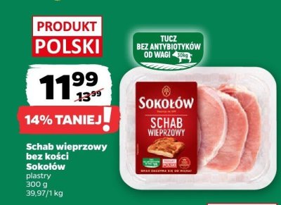 Schab wieprzowy bez kości plastry promocja w Netto