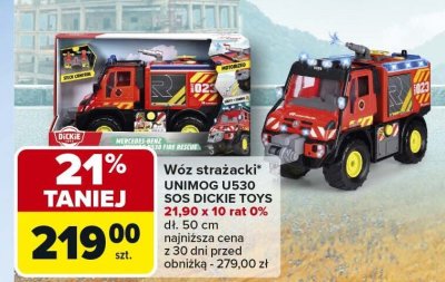 Wóz strażacki UNIMOG U530 SOS DICKIE TOYS 21,90 x 10 rat 0% dł. 50 cm promocja w Carrefour