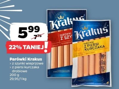 Parówki z szynki wieprzowej Krakus promocja w Netto