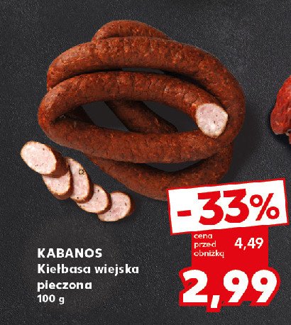 Kiełbasa wiejska pieczona Kabanos promocja w Kaufland