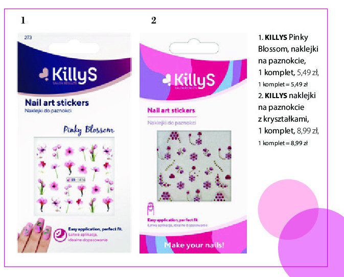 Naklejki na paznokcie pinky blossom Killys promocja