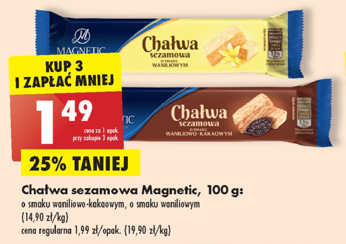 Chałwa sezamowa o smaku kakaowym Magnetic promocja