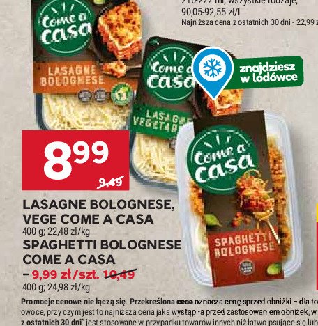 Lasange vegetable Come a casa promocja