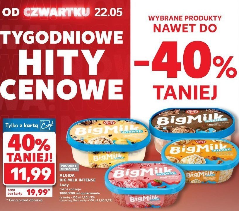 Lody truskawki intense Algida promocja