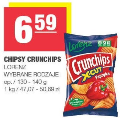 Chipsy Crunchips Lorenz wybrane rodzaje promocja w SPAR