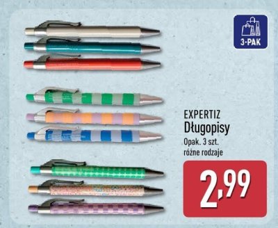 Długopisy 3 szt. różne rodzaje EXPERTIZ promocja w Aldi