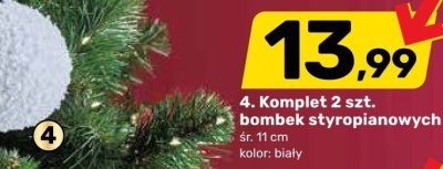Komplet 2 szt. bombek styropianowych promocja w Bricomarche
