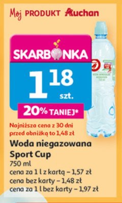 Woda niegazowana sport cup Auchan promocja