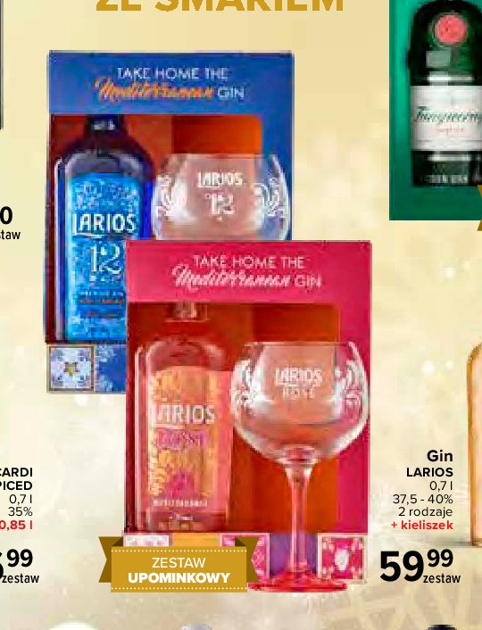 Gin + kieliszek Larios 12 promocja