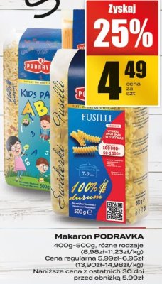 Makaron PODRAVKA Fusilli promocja w Supeco