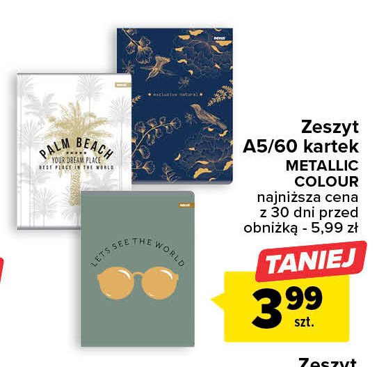Zeszyt a5/60 k. kratka metallic Interdruk promocja