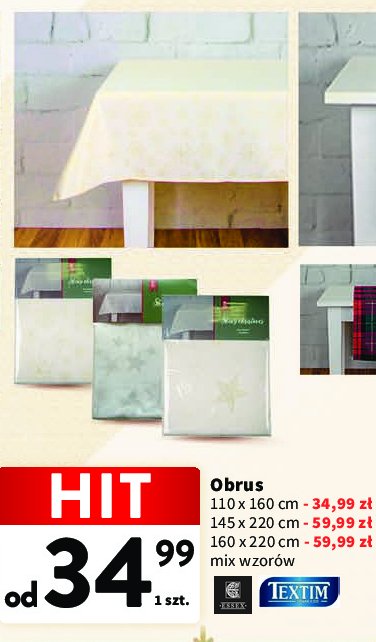 Obrus 艣wiateczny 110 x 160 cm Textim promocja