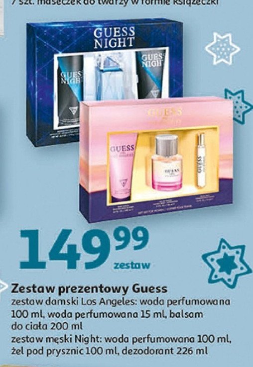 Zestaw w pudełku night: woda perfumowana 100 ml + żel pod prysznic 100 ml + dezodorant 226 ml Guess zestaw promocja