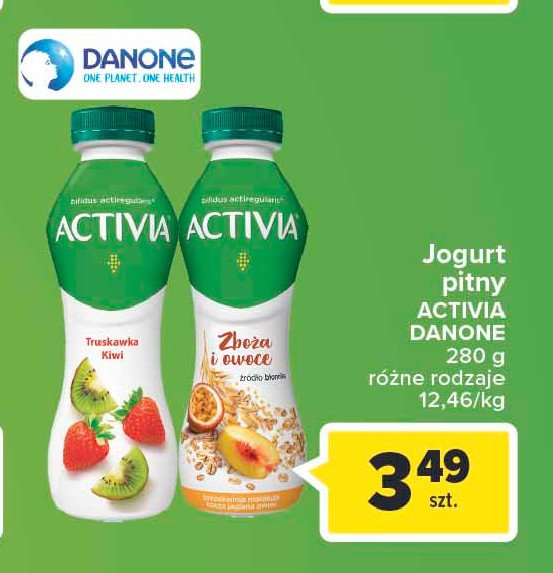 Jogurt brzoskwinia marakuja kasza jaglana Danone activia promocje