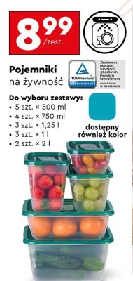 Pojemniki na żywność zestaw 3x 1250 ml promocja w Biedronka