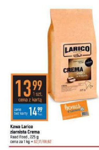 Kawa crema arabica Larico coffee promocja