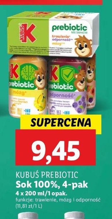 Soki Kubuś prebiotic promocja