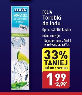 Woreczki do lodu Folia promocja w Aldi