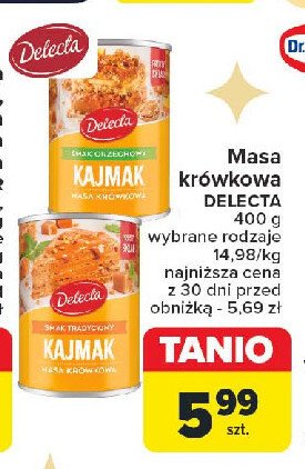 Masa krówkowa kajmak orzechowa Delecta promocja