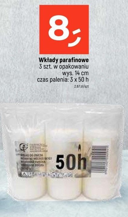 Wkład parafinowy 50h promocja w Dealz