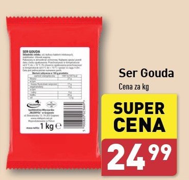 Ser gouda - blok Mlekpol promocja w Aldi