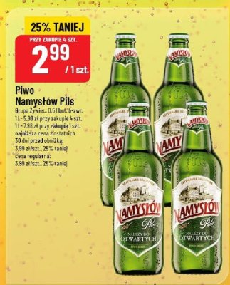 Piwo Namysłów Pils promocja w POLOmarket