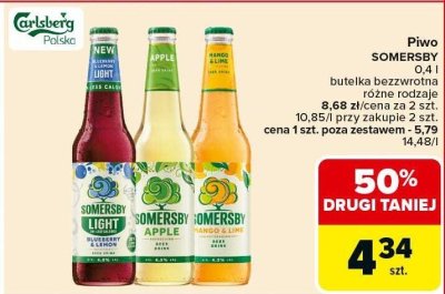 Piwo SOMERSBY Light Blueberry & Lemon 0,4l butelka bezzvrotna promocja w Carrefour Market