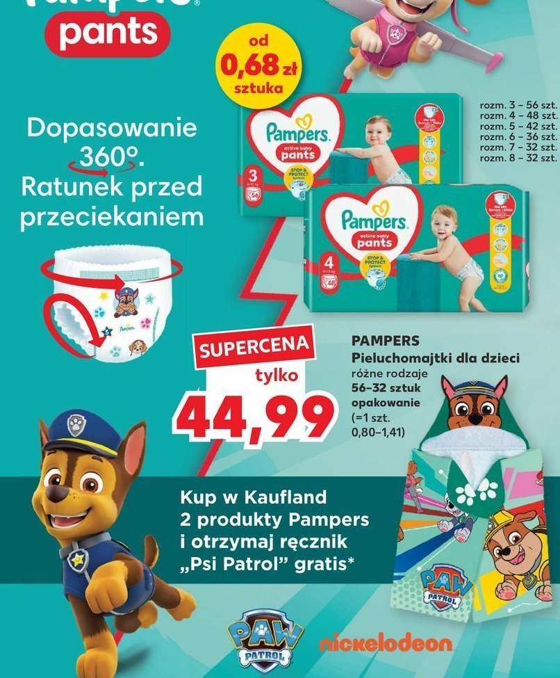 Pieluchomajtki 7 Pampers pants promocja