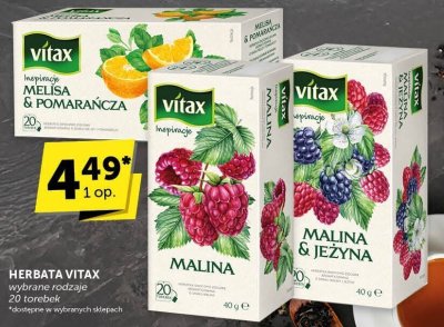 Herbata Vitax wybrane rodzaje promocja w Groszek