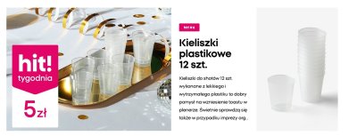 Kieliszki plastikowe do shotów 12 szt. promocja w Pepco