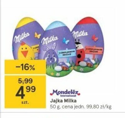 Jajko z drażetkami biedronka Milka promocja