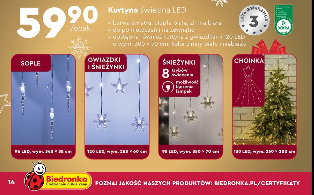 Kurtyna świetlna gwiazdki i śnieżynki 120 led 285 x 60 cm promocja