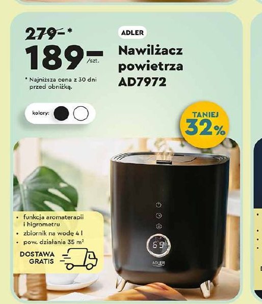 Nawilżacz powietrza ad7972 Adler promocja w Biedronka