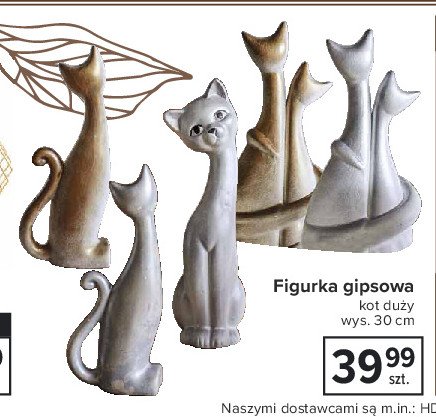 Figura gipsowa kot duży 30 cm promocja
