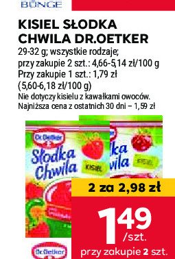 Kisiel wiśnia Dr. oetker słodka chwila promocja w Stokrotka