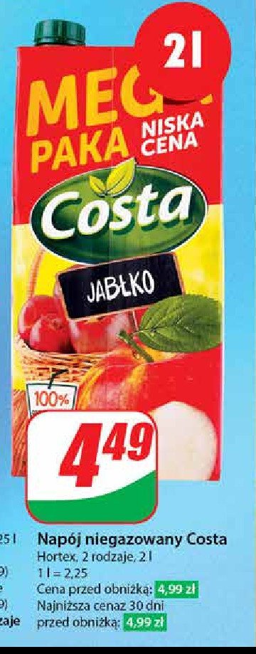 Napój jabłko Costa promocja w Dino