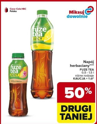 Napój herbaciany Fuze Tea Juicy różne rodzaje promocja w Carrefour