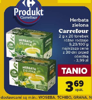 Herbata zielona z cytryną Carrefour promocja