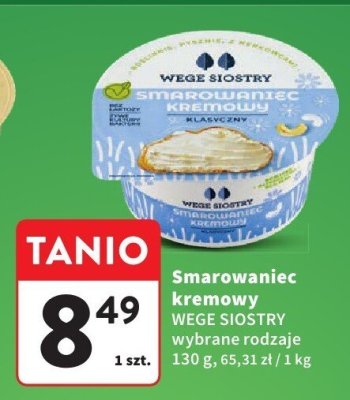 Smarowaniee kremowy WEGE SIOSTRY wybrane rodzaje promocja w Intermarche