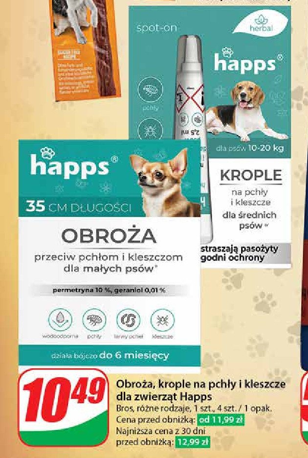 Krople przeciw pchłom i kleszczom 5-10 kg HAPPS promocja