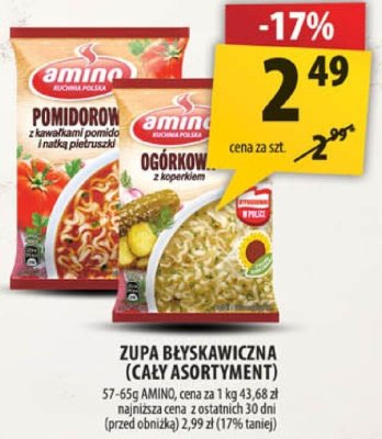 Zupa błyskawiczna różne rodzaje Amino promocja w Arhelan