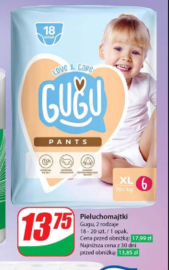 Pieluchomajtki xl 6 Gugu pants promocja w Dino