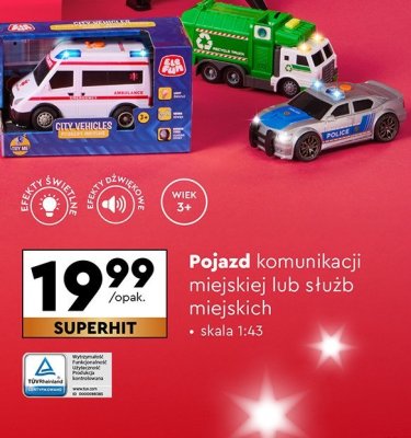 Pojazd komunikacji miejskiej lub służb miejskich promocja w Biedronka