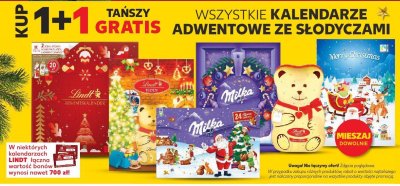Kalendarz adwentowy ze słodyczami wszystkie rodzaje promocja w Kaufland