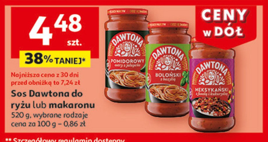 Sos pomidorowy ostry Dawtona promocja w Auchan