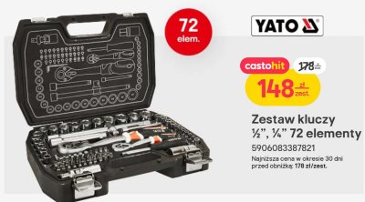 Zestaw kluczy 1/2" 1/4" 72 elementy Yato promocja w Castorama