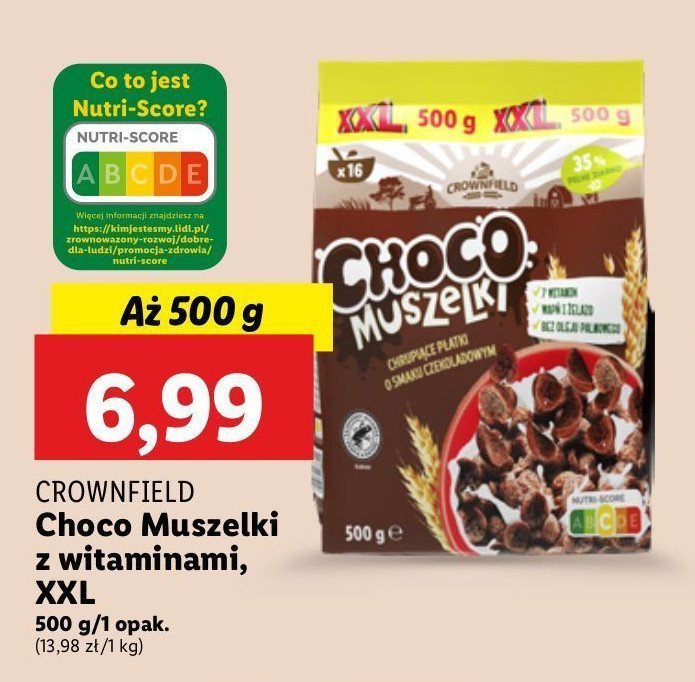 Płatki choco muszelki Crownfield promocja