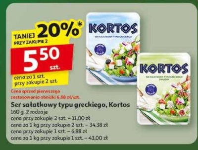 Ser sałatkowy typu greckiego Kortos różne rodzaje promocja w Auchan