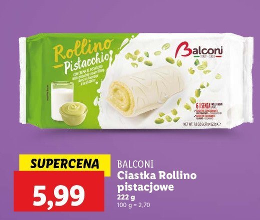 Ciastka rollino pistacja Balconi promocja