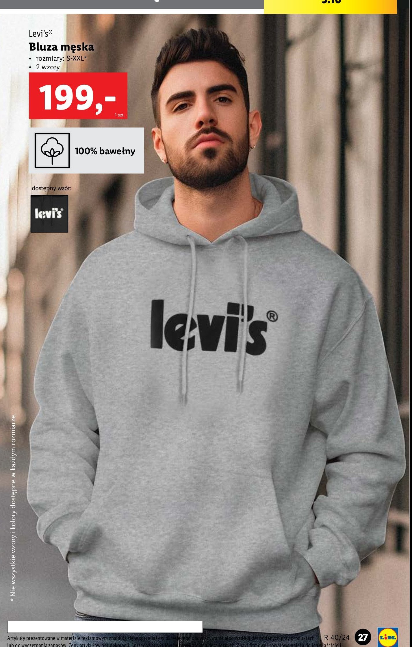 Bluza męska z kapturem s-2xl LEVI'S promocja